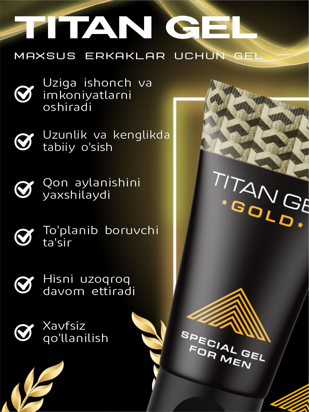 🔥titan gel gold augmentez votre taille et votre confiance en 3jours 100% naturel livraison discrète partout au Sénégal